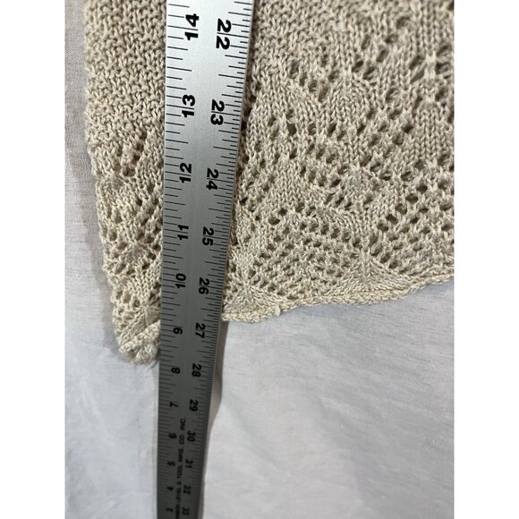 Lauren Conrad Women's XL Open Knit Cold Shoulder Cream Sweater - Picture 11 of 11